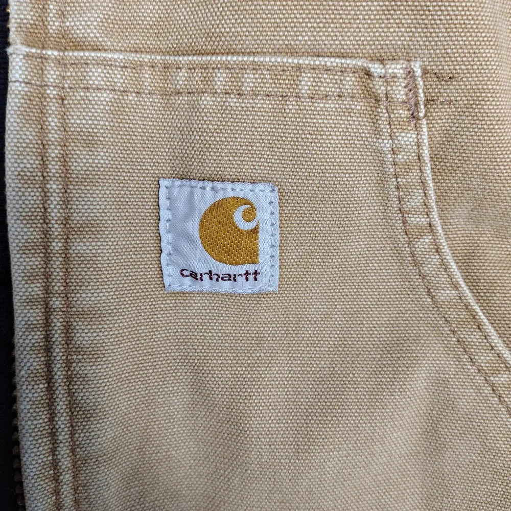 Carhartt J140 BRN Duck Active Jacket Brown Hooded Work Coat Mens Medium